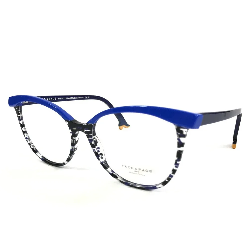 Bocca by Face A Face Eyeglasses Frames KAHLO 3 Col 2162 Blue Cat Eye 55-16-145